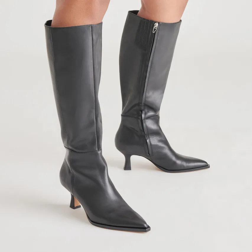 AUGGIE WIDE CALF BOOTS BLACK LEATHER^Dolce Vita Discount