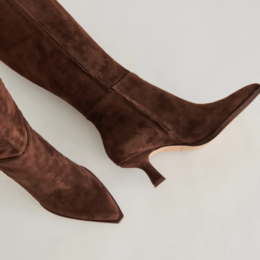 AUGGIE WIDE CALF BOOTS DK BROWN SUEDE^Dolce Vita Sale