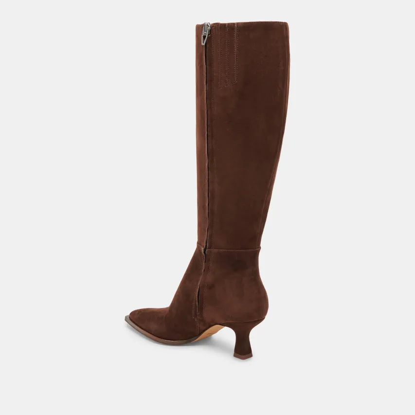 AUGGIE WIDE CALF BOOTS DK BROWN SUEDE^Dolce Vita Sale