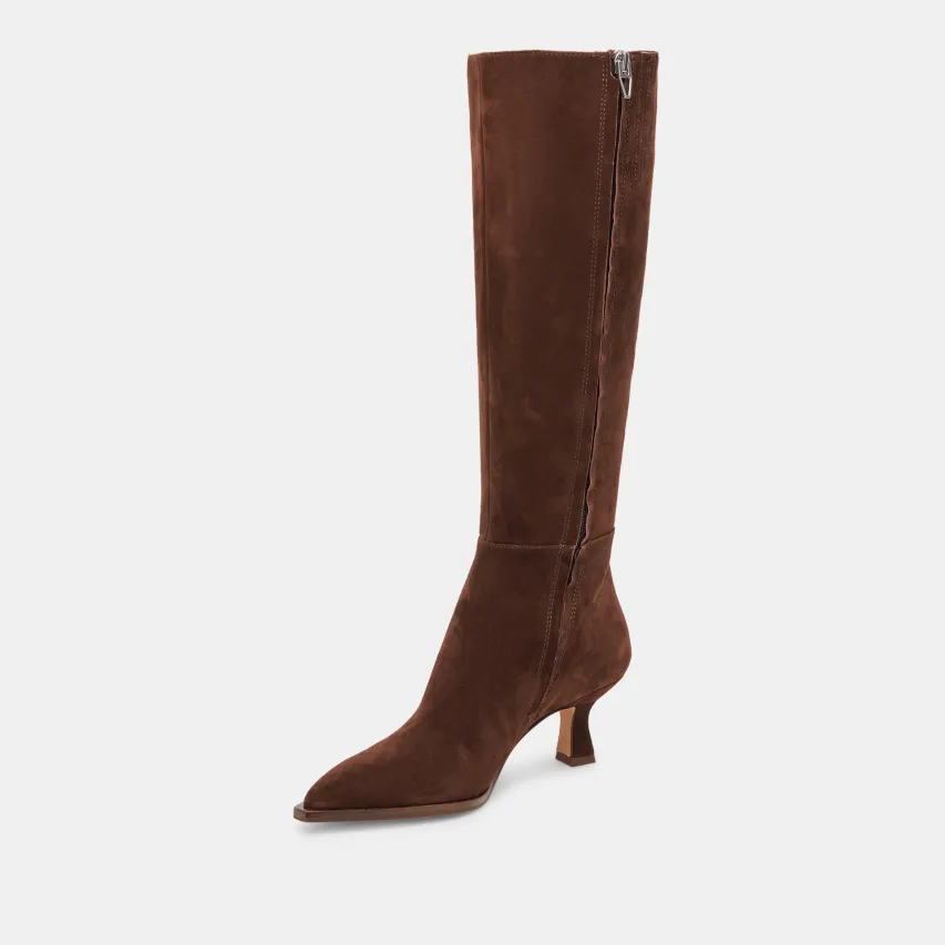 AUGGIE WIDE CALF BOOTS DK BROWN SUEDE^Dolce Vita Sale