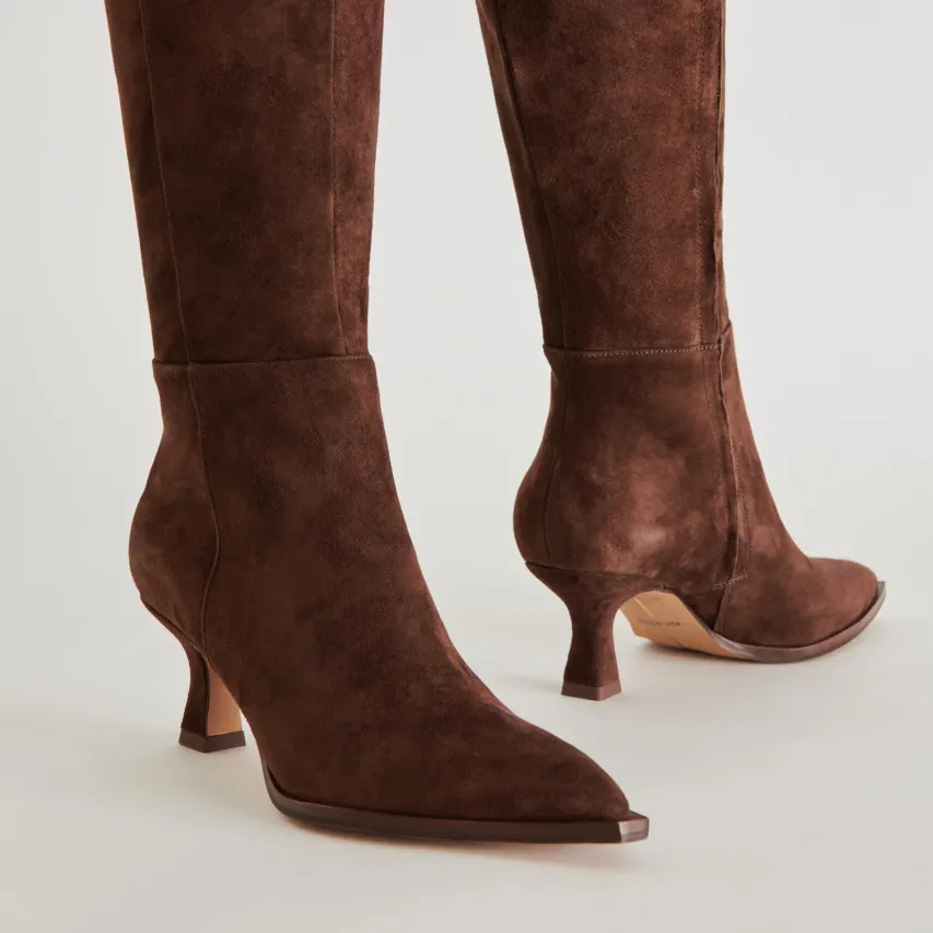 AUGGIE WIDE CALF BOOTS DK BROWN SUEDE^Dolce Vita Sale