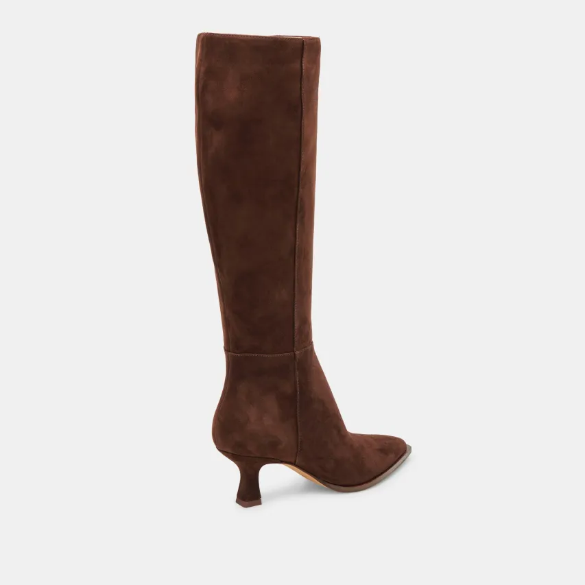 AUGGIE WIDE CALF BOOTS DK BROWN SUEDE^Dolce Vita Sale