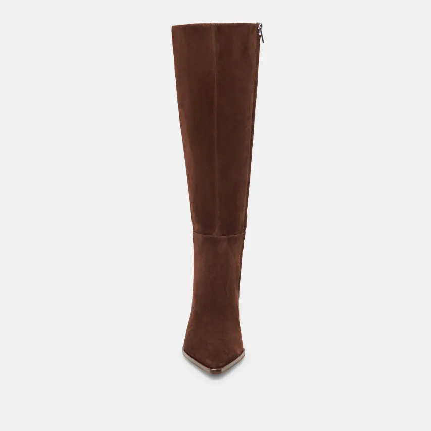 AUGGIE WIDE CALF BOOTS DK BROWN SUEDE^Dolce Vita Sale