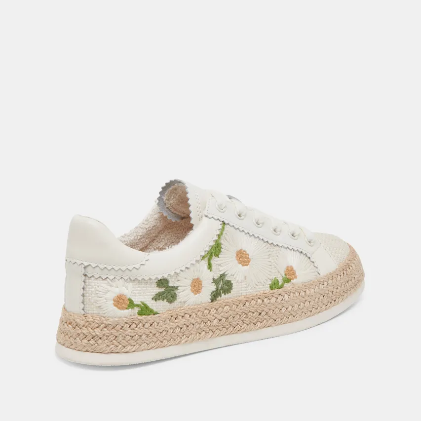 AZALIA SNEAKERS WHITE FLORAL RAFFIA^Dolce Vita Discount
