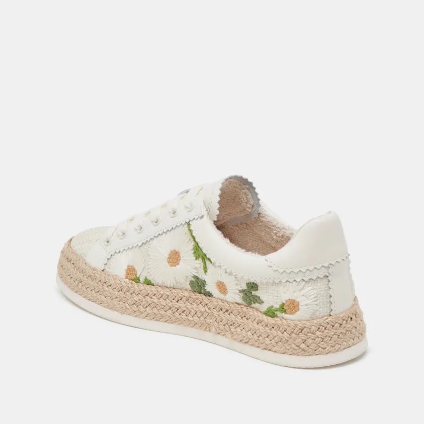 AZALIA SNEAKERS WHITE FLORAL RAFFIA^Dolce Vita Discount