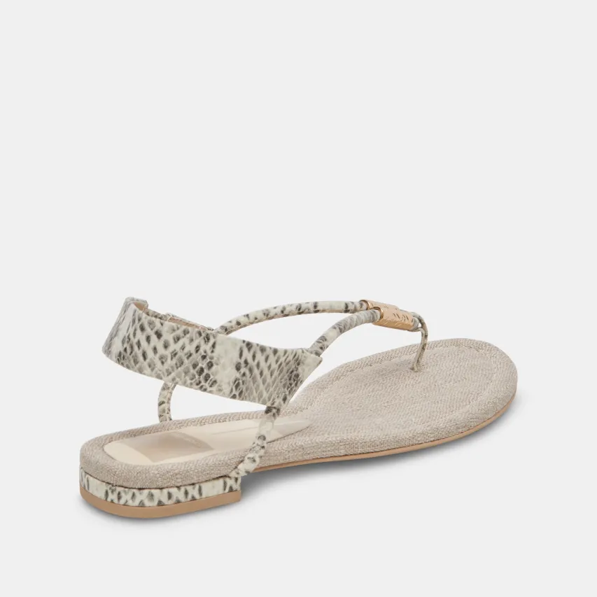 BACEY SANDALS GREY WHITE EMBOSSED STELLA^Dolce Vita Best