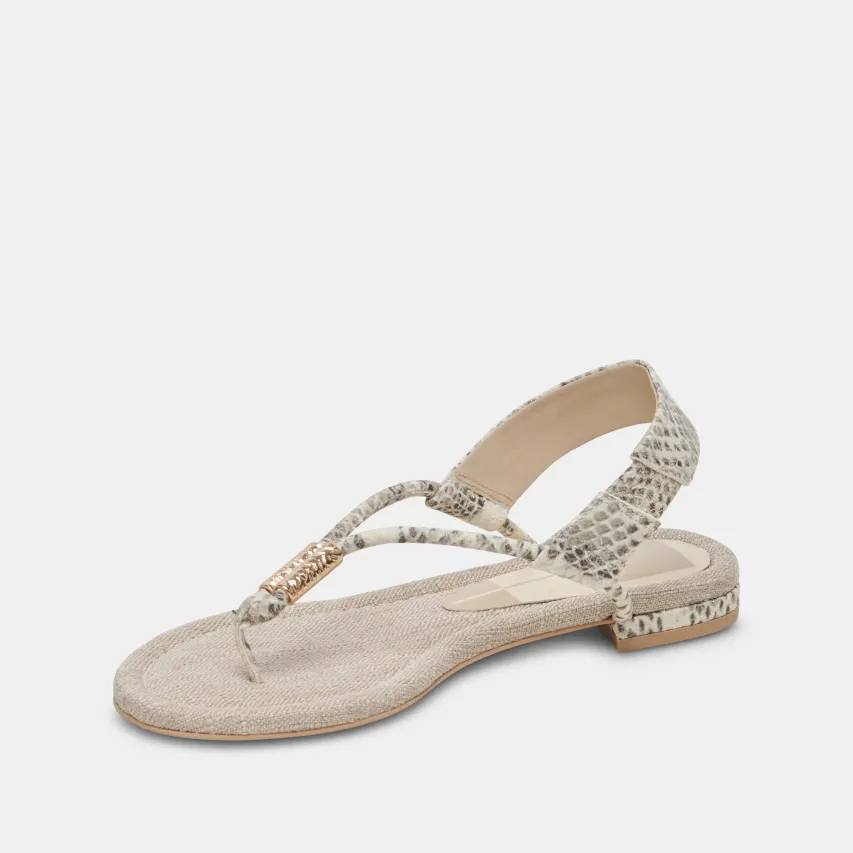 BACEY SANDALS GREY WHITE EMBOSSED STELLA^Dolce Vita Best