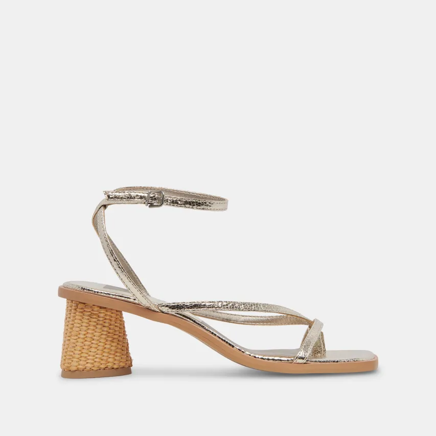 BANITA WIDE SANDALS LIGHT GOLD CRACKLED STELLA^Dolce Vita Fashion