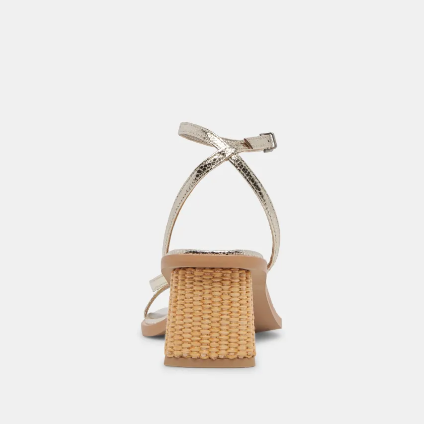 BANITA WIDE SANDALS LIGHT GOLD CRACKLED STELLA^Dolce Vita Fashion