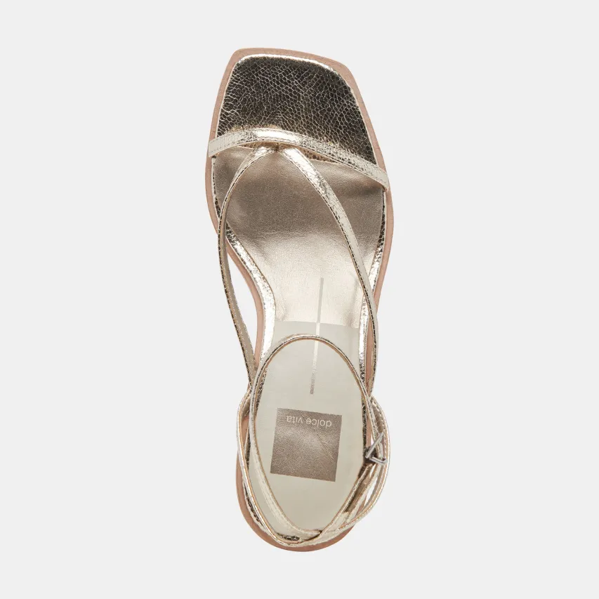 BANITA WIDE SANDALS LIGHT GOLD CRACKLED STELLA^Dolce Vita Fashion
