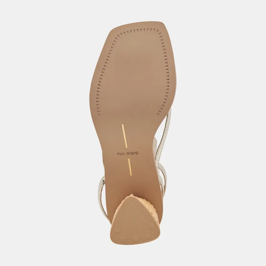 BANITA WIDE SANDALS LIGHT GOLD CRACKLED STELLA^Dolce Vita Fashion