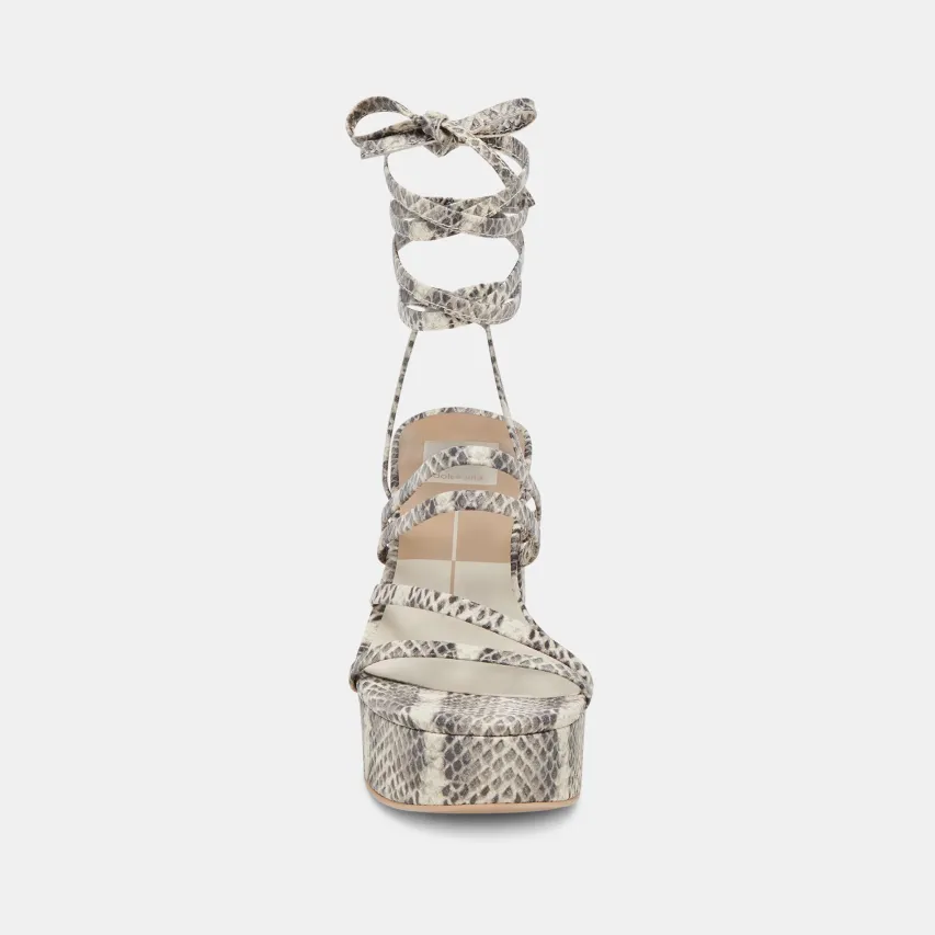 BARBS HEELS GREY WHITE EMBOSSED STELLA^Dolce Vita Online
