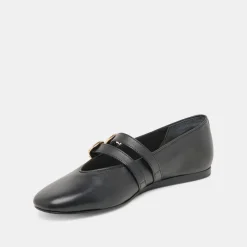 BAYLEE BALLET FLATS BLACK LEATHER^Dolce Vita Hot