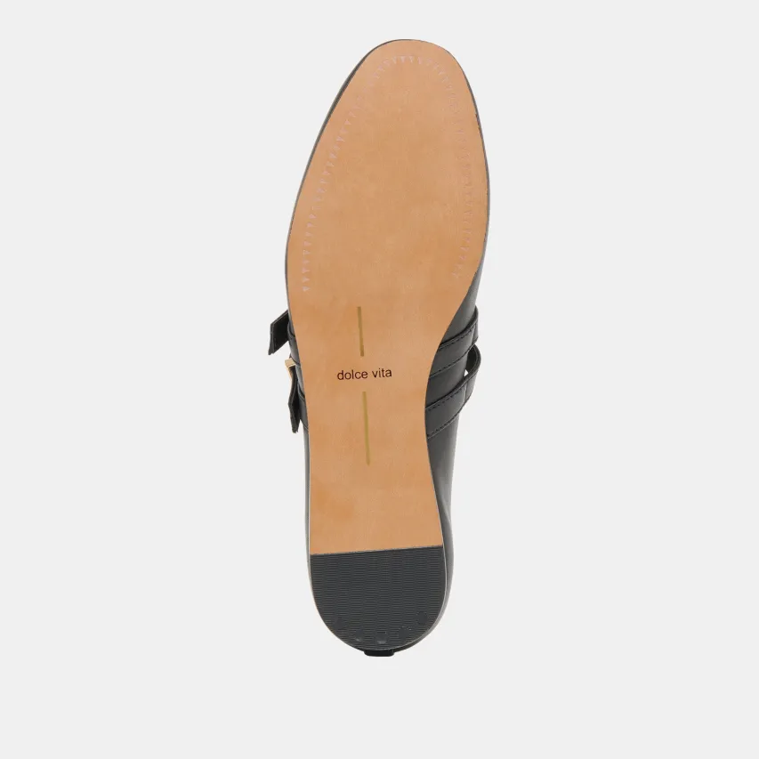BAYLEE BALLET FLATS BLACK LEATHER^Dolce Vita Hot