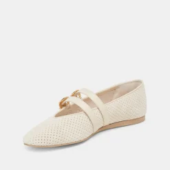 BAYLEE BALLET FLATS BONE PERFORATED SUEDE^Dolce Vita New