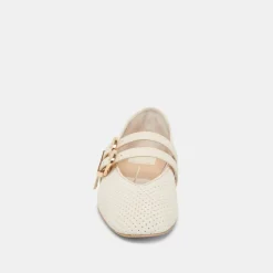 BAYLEE BALLET FLATS BONE PERFORATED SUEDE^Dolce Vita New