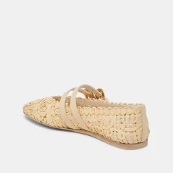 BAYLEE SUNFLOWER BALLET FLATS LT NATURAL MACRAME^Dolce Vita Hot