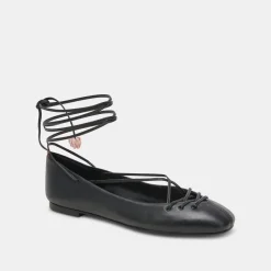 BEATE BALLET FLATS BLACK LEATHER^Dolce Vita Hot