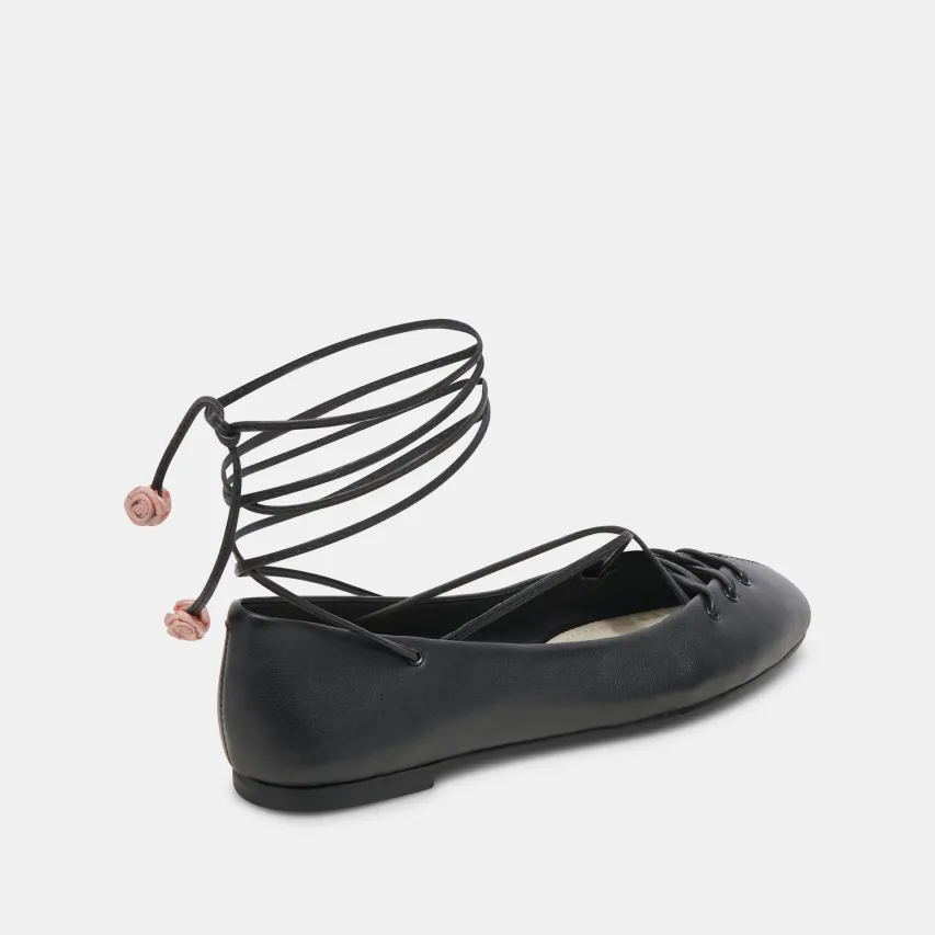 BEATE BALLET FLATS BLACK LEATHER^Dolce Vita Hot