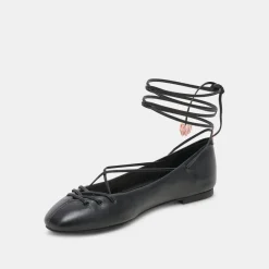 BEATE BALLET FLATS BLACK LEATHER^Dolce Vita Hot