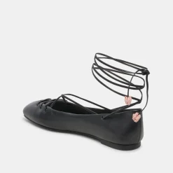 BEATE BALLET FLATS BLACK LEATHER^Dolce Vita Hot