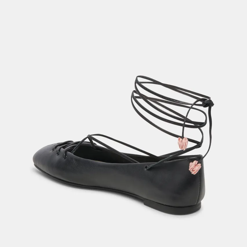 BEATE BALLET FLATS BLACK LEATHER^Dolce Vita Hot