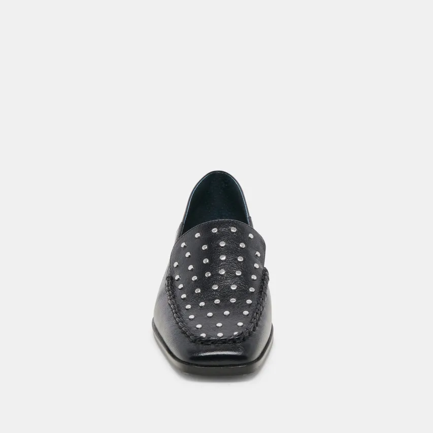 BENY FLATS BLACK STUDDED LEATHER^Dolce Vita Best