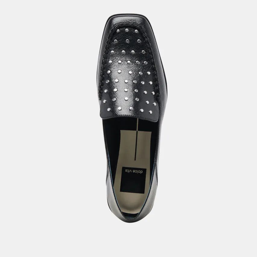 BENY FLATS BLACK STUDDED LEATHER^Dolce Vita Best