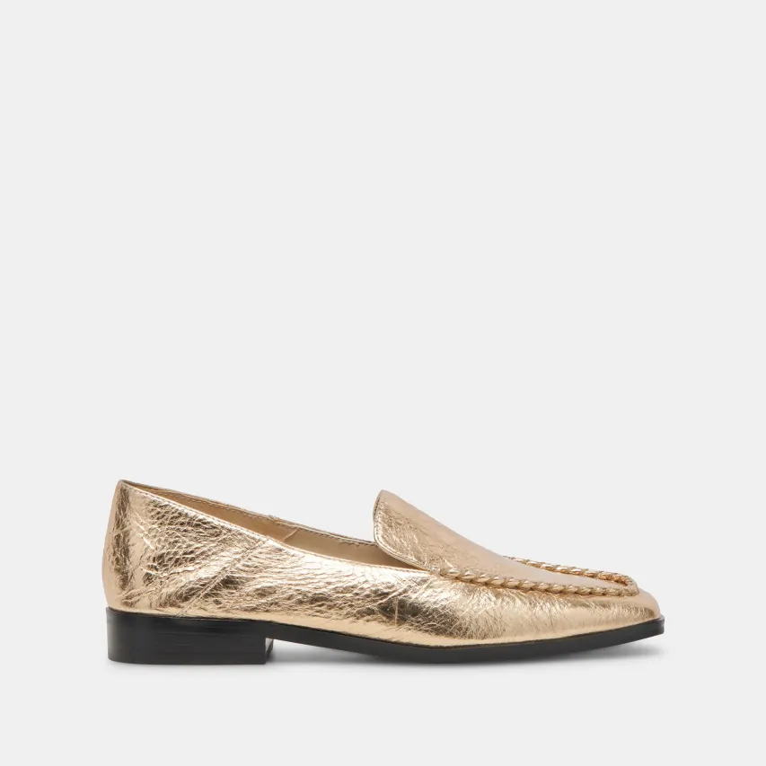 BENY FLATS GOLD DISTRESSED LEATHER^Dolce Vita Best