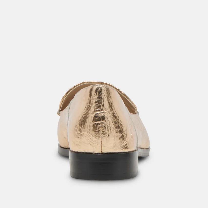 BENY FLATS GOLD DISTRESSED LEATHER^Dolce Vita Best