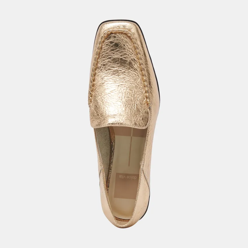 BENY FLATS GOLD DISTRESSED LEATHER^Dolce Vita Best