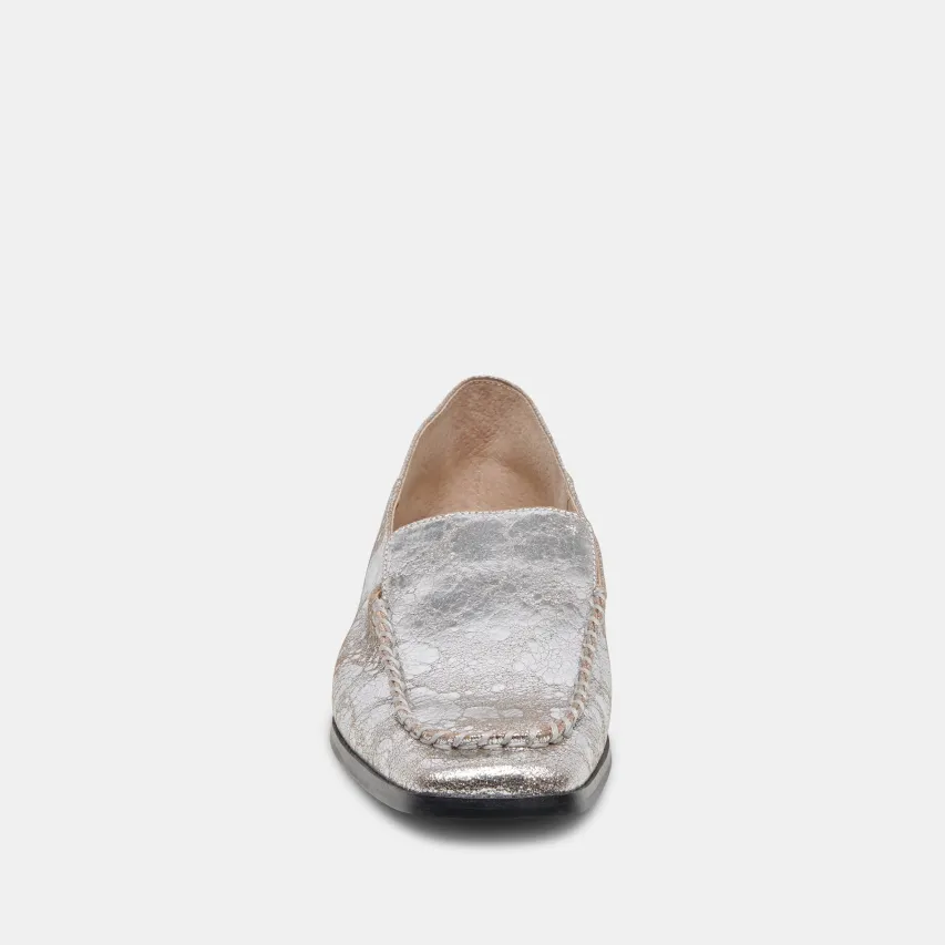 BENY FLATS SILVER DISTRESSED LEATHER^Dolce Vita Clearance