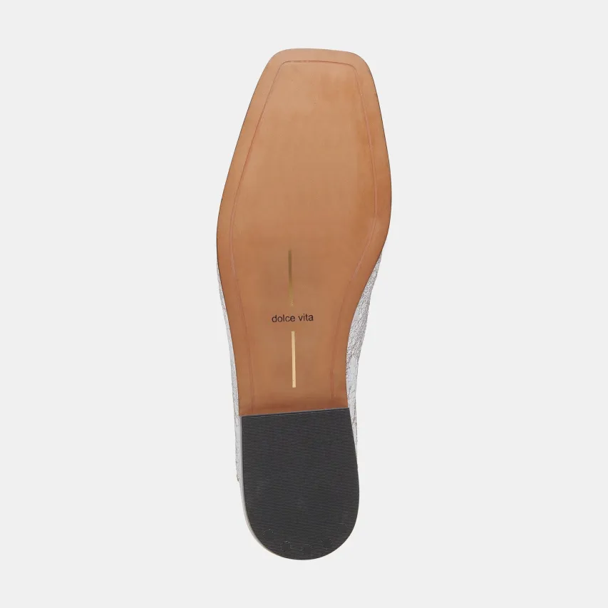 BENY FLATS SILVER DISTRESSED LEATHER^Dolce Vita Clearance