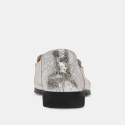 BENY WIDE FLATS SILVER DISTRESSED LEATHER^Dolce Vita Clearance