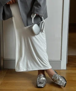 BENY WIDE FLATS SILVER DISTRESSED LEATHER^Dolce Vita Clearance