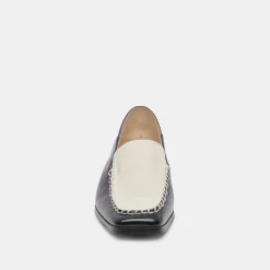 BENY WIDE FLATS WHITE BLACK CRINKLE PATENT^Dolce Vita Fashion