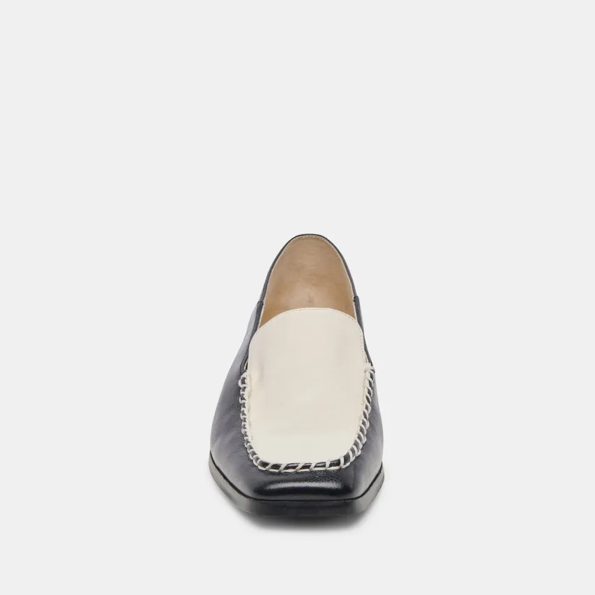 BENY WIDE FLATS WHITE BLACK CRINKLE PATENT^Dolce Vita Fashion