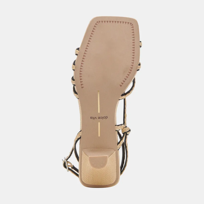 BEV BRAID HEELS BLACK NATURAL JUTE^Dolce Vita Clearance