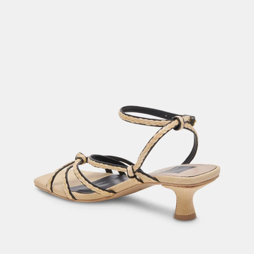 BEV BRAID HEELS BLACK NATURAL JUTE^Dolce Vita Clearance