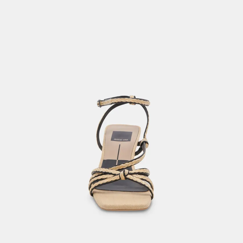 BEV BRAID WIDE HEELS BLACK NATURAL JUTE^Dolce Vita Discount