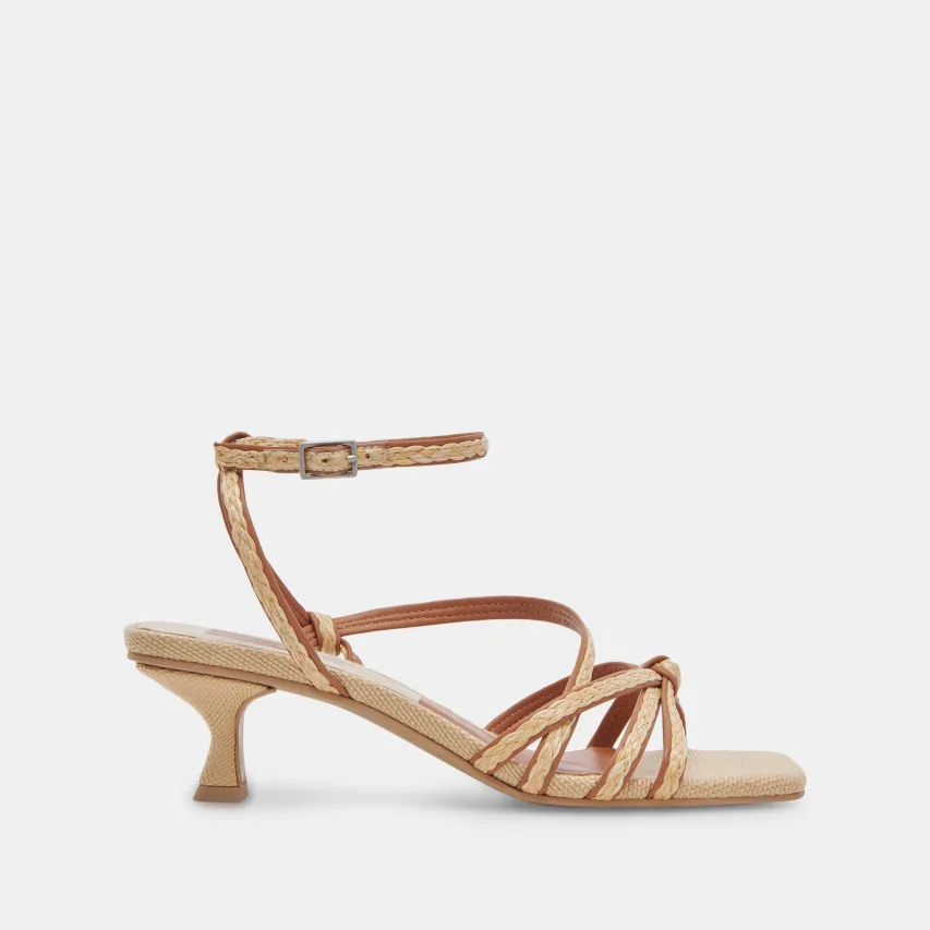 BEV BRAID WIDE HEELS BROWN NATURAL JUTE^Dolce Vita New