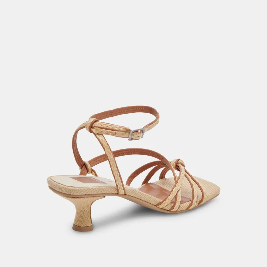 BEV BRAID WIDE HEELS BROWN NATURAL JUTE^Dolce Vita New