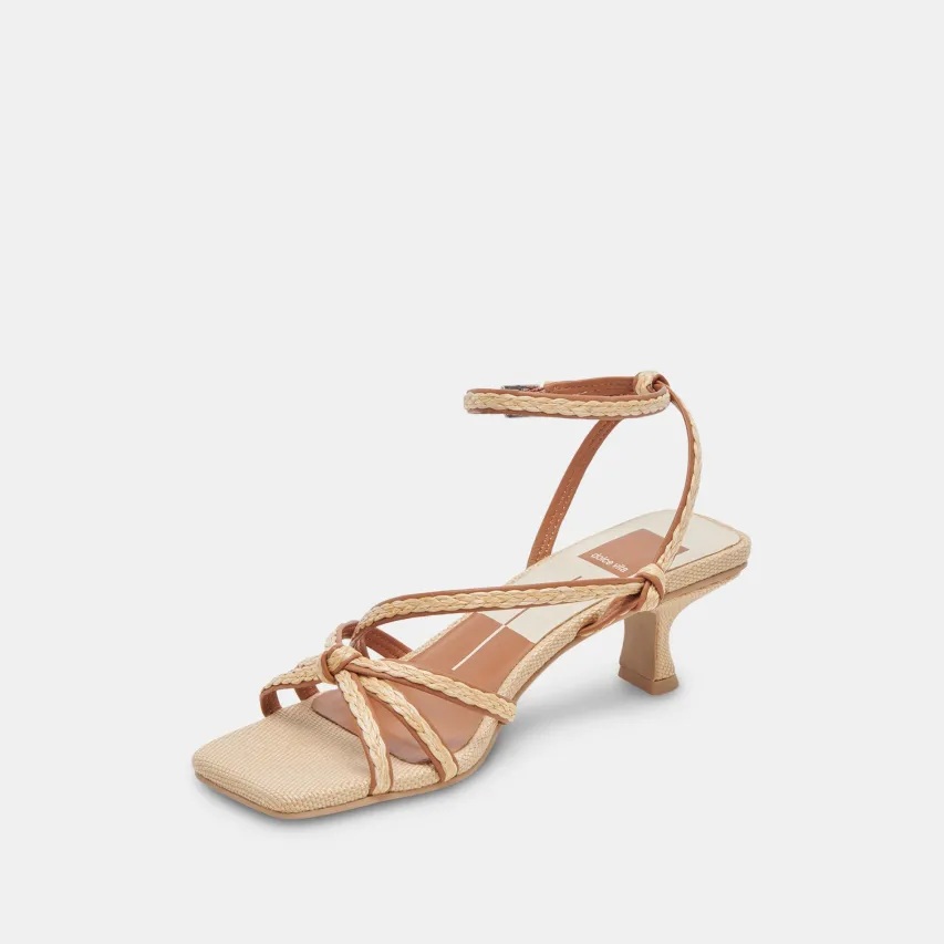 BEV BRAID WIDE HEELS BROWN NATURAL JUTE^Dolce Vita New