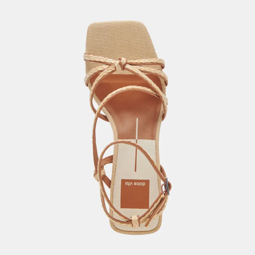 BEV BRAID WIDE HEELS BROWN NATURAL JUTE^Dolce Vita New
