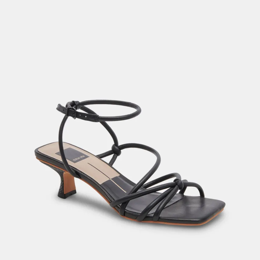 BEV HEELS BLACK LEATHER^Dolce Vita Clearance