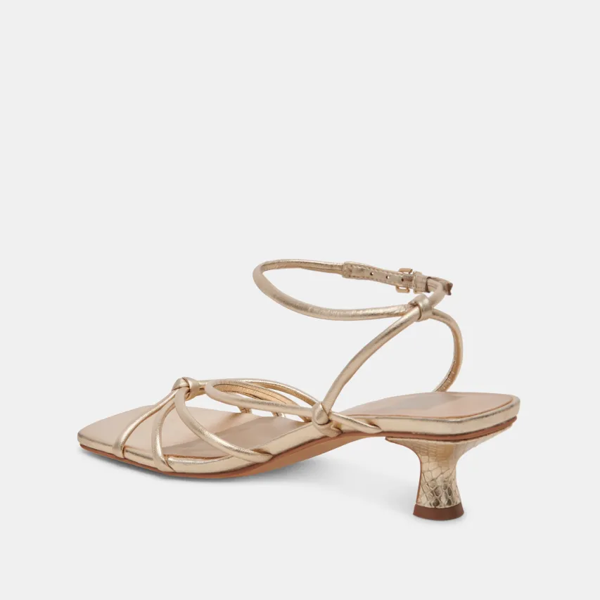 BEV WIDE HEELS GOLD METALLIC LEATHER^Dolce Vita Fashion