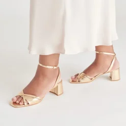 BLAKLY HEELS GOLD DISTRESSED LEATHER^Dolce Vita New