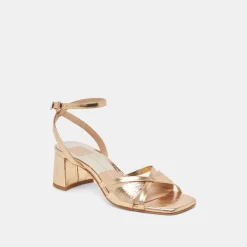 BLAKLY HEELS GOLD DISTRESSED LEATHER^Dolce Vita New