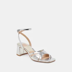 BLAKLY HEELS SILVER DISTRESSED LEATHER^Dolce Vita New