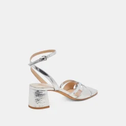 BLAKLY HEELS SILVER DISTRESSED LEATHER^Dolce Vita New